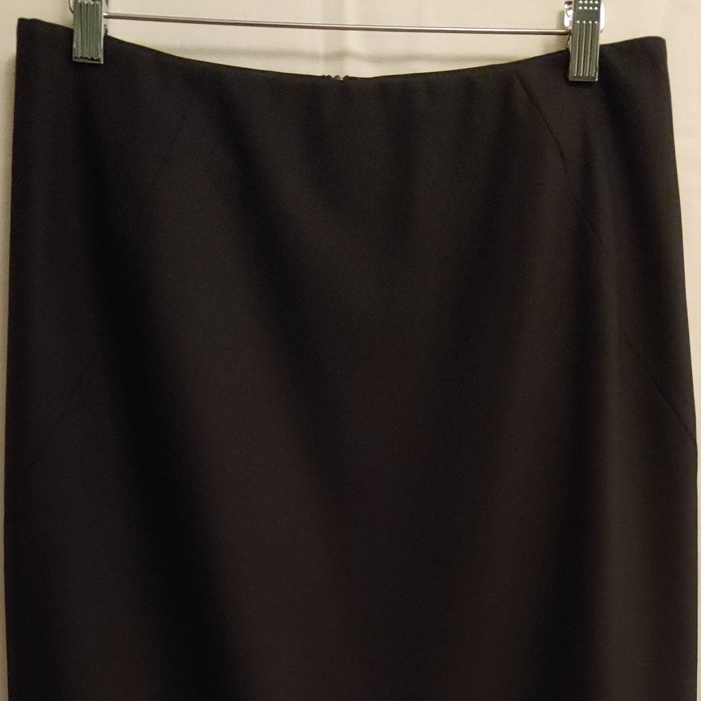 THEORY GOLDA PENCIL SKIRT WOOL LYCRA GABARDINE UNLINED BLACK SIZE 6 EUC